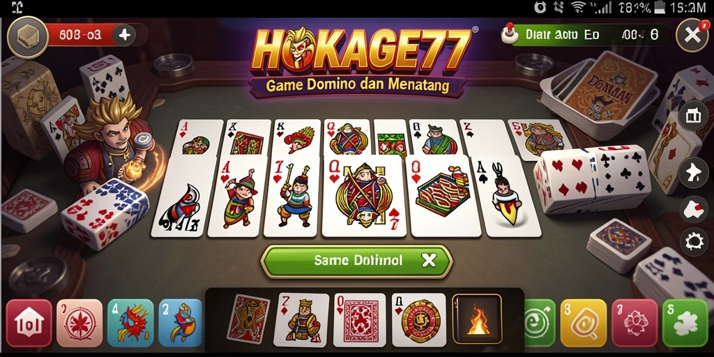 Screenshot gameplay HOKAGE77 menampilkan aksi mendebarkan permainan Domino.