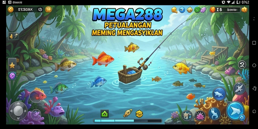 Tampilan menarik dari gameplay memancing di MEGA288.