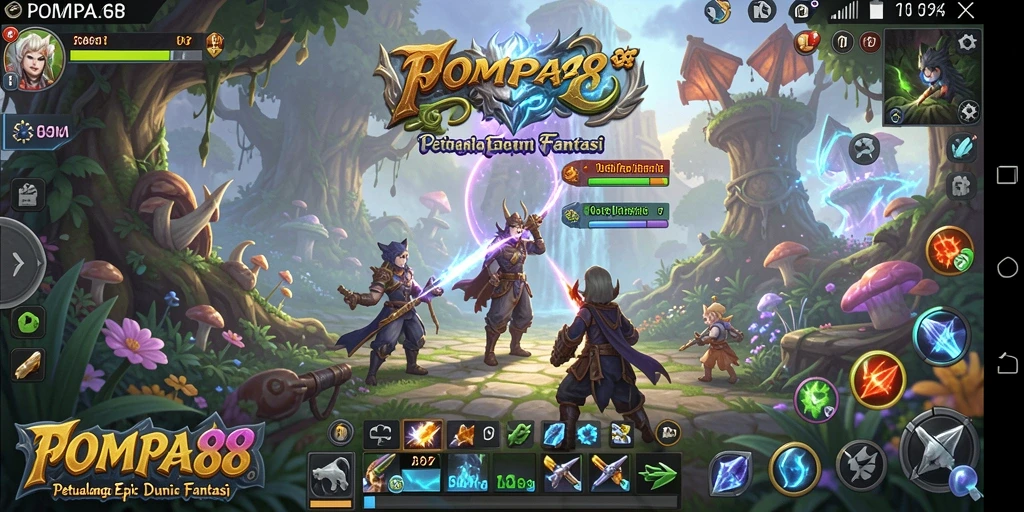 Tangkapan layar menampilkan pertarungan seru dalam gameplay POMPA88.